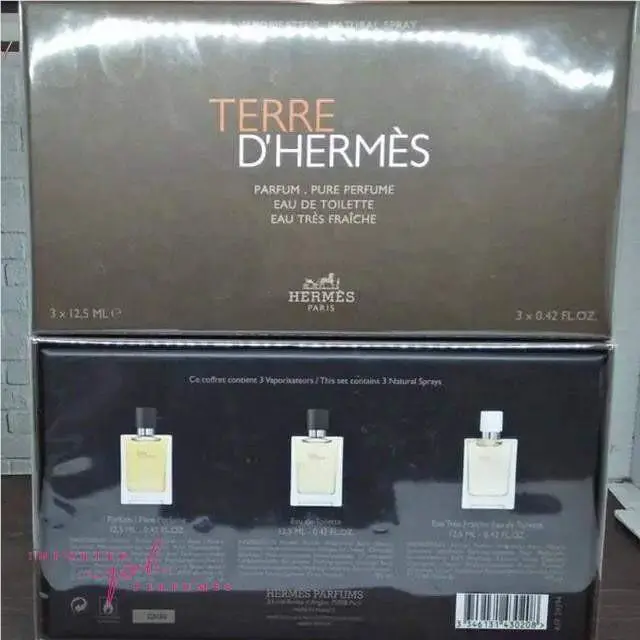 Terre D`hermes 3 Pcs Set - Pure Parfum Edt Eau Tres FRAICHE-3X0.42 oz/12.5 ML
