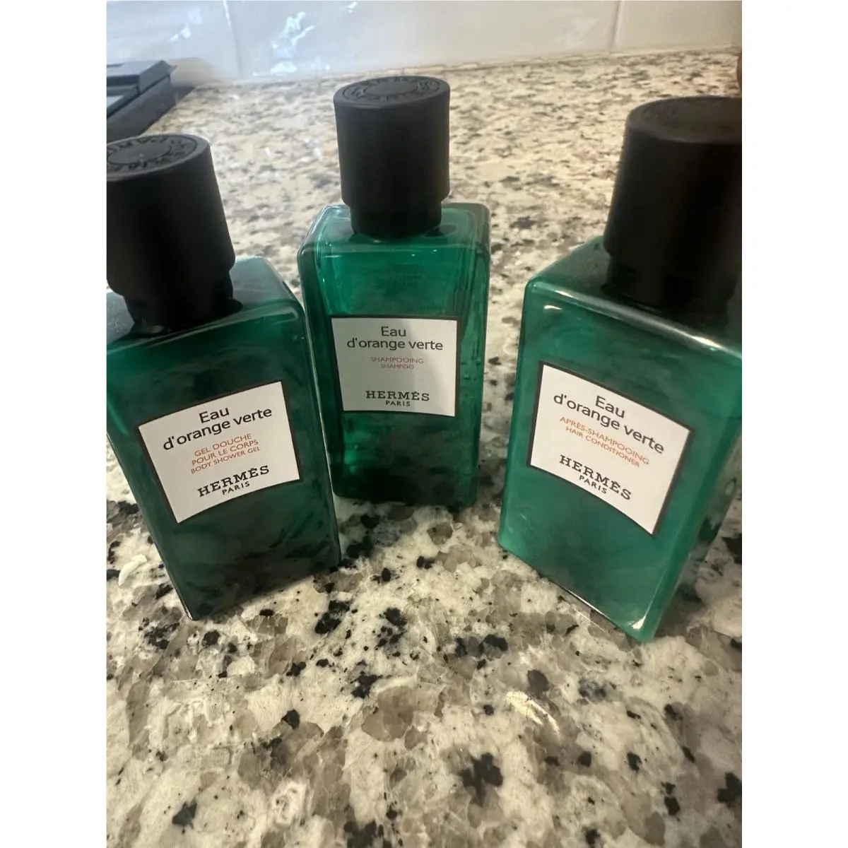 Hermes Eau D`orange Verte Set Shower Gel Shampoo Conditioner 80 ml 2.7 oz Each