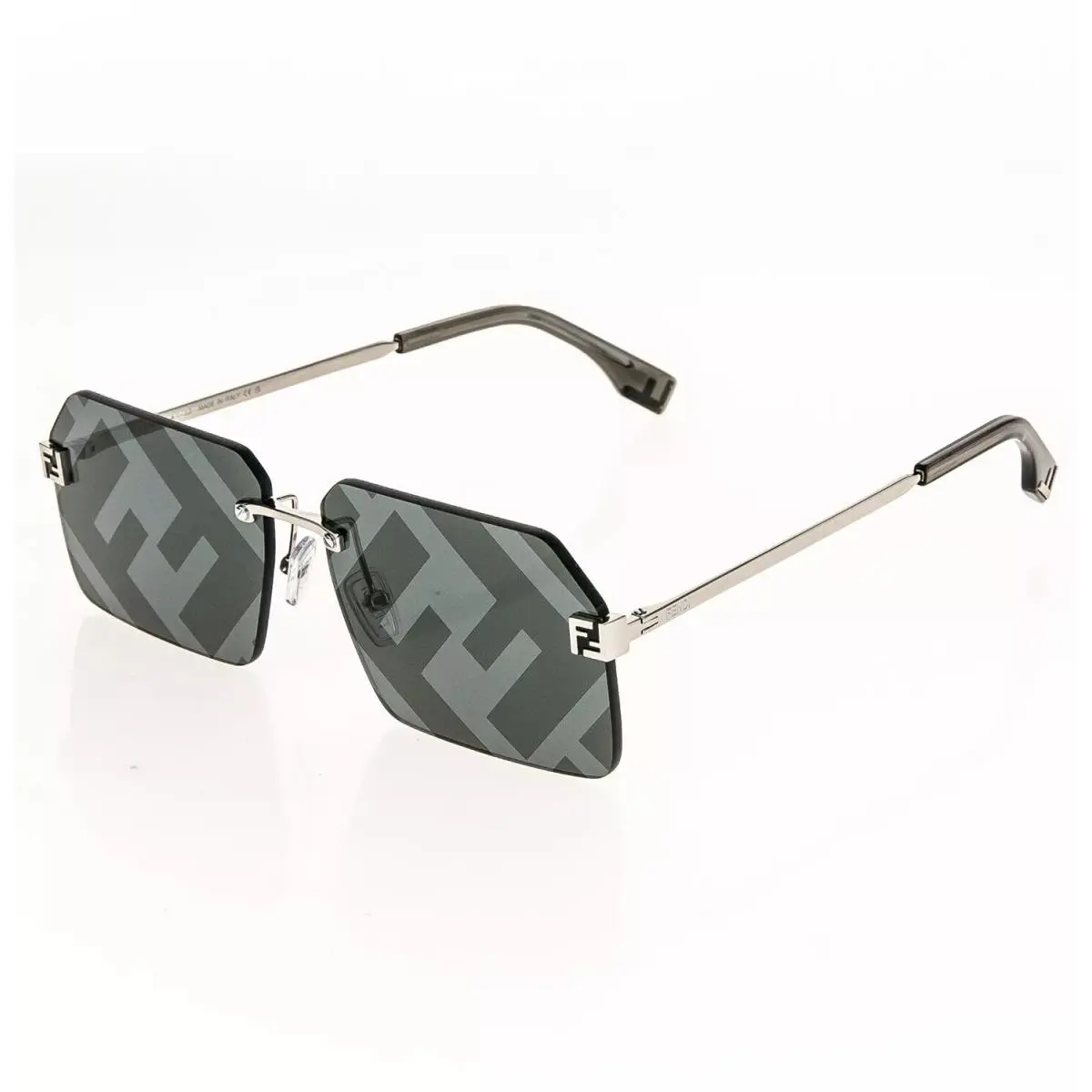 Fendi FS Sky 40043 16C Silver Gray FF Mirrored Print Unisex Sunglasses FE40043U