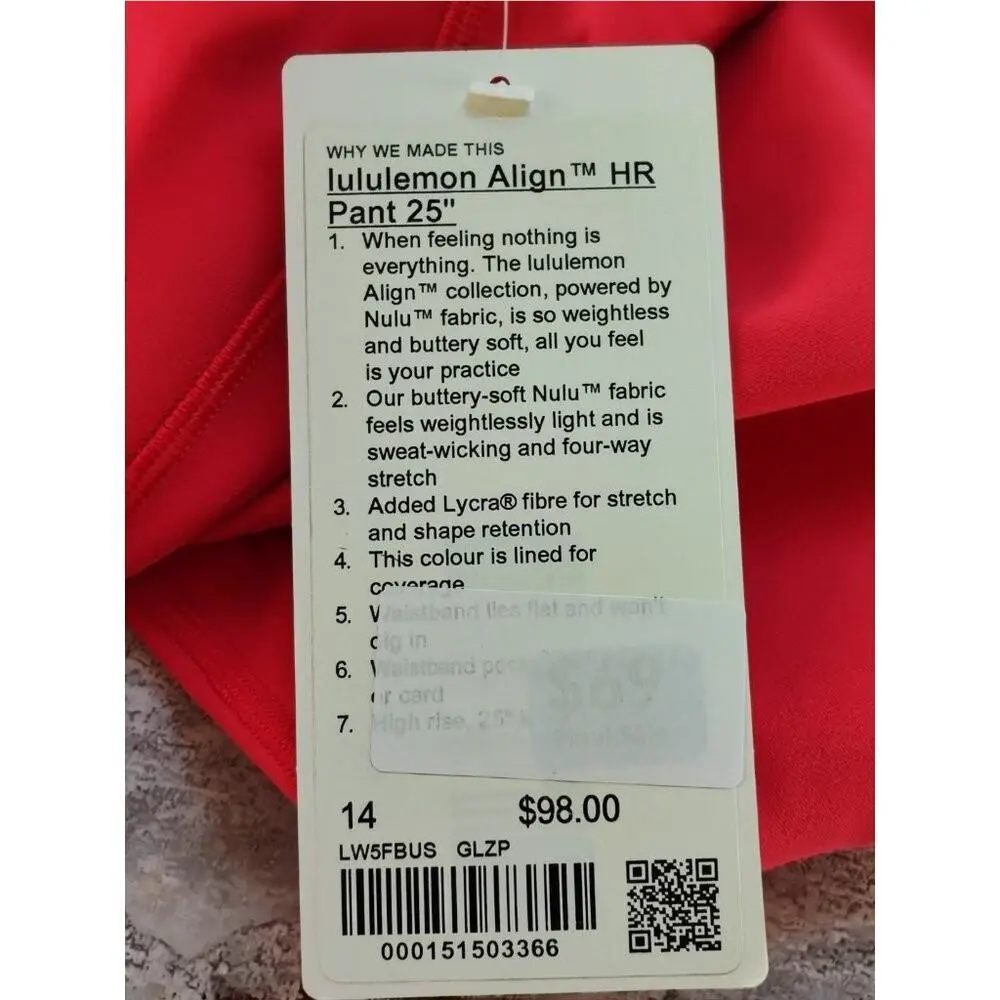 Lululemon clothing - Red 3