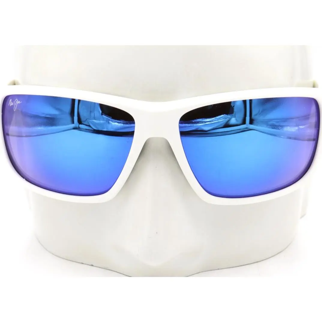Maui Jim Keha Matte White Blue Hawaii Sunglasses B663-05 / MJ0663S-002