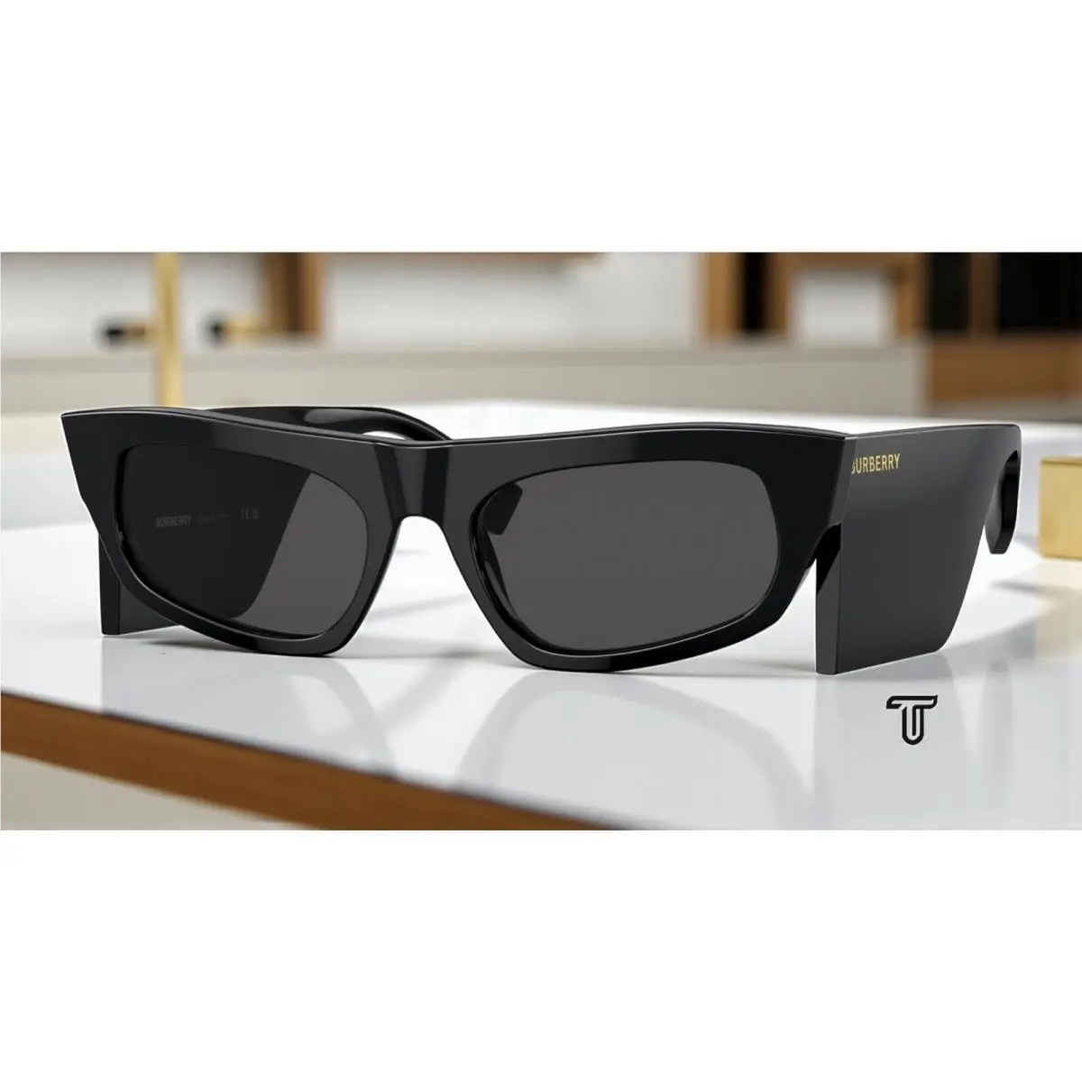 Burberry BE4385 300187 Palmer Black Dark Grey 55 mm Women`s Sunglasses