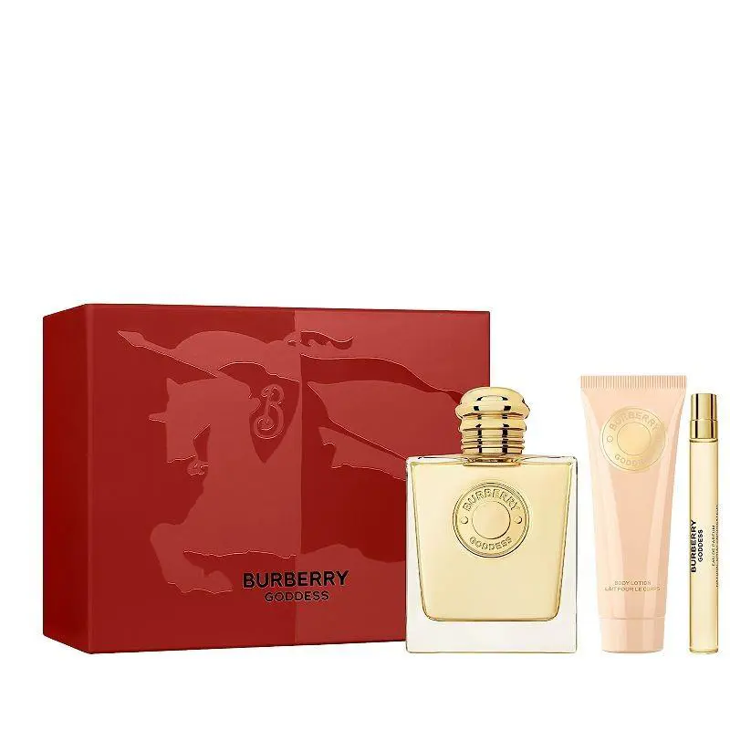 Burberry Goddess 3 Pcs Set 3.3oz Edp Spray +2.5oz B/l + .33oz Edp Spray For