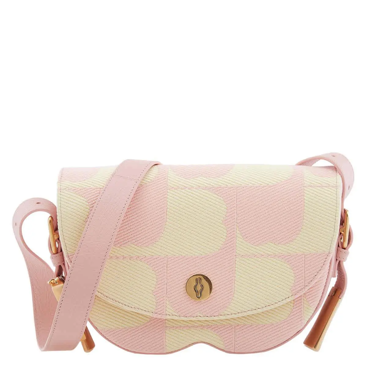 Burberry Embroidered B Design Chess Satchel 8082080 - Beige, Exterior: Blush / Sherbet