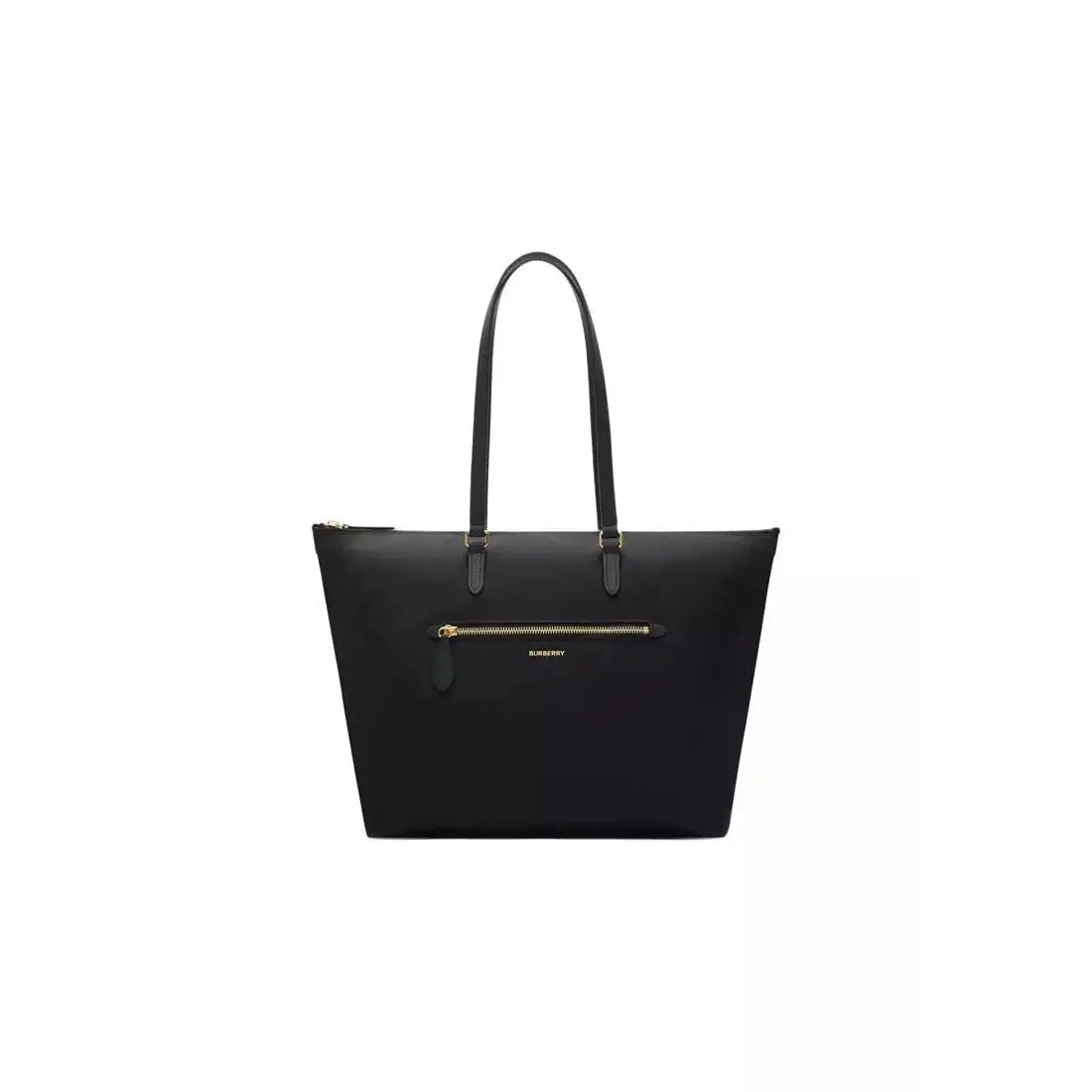 Burberry Women`s Large Zippered 3D Logo Nylon Tote Bag Black