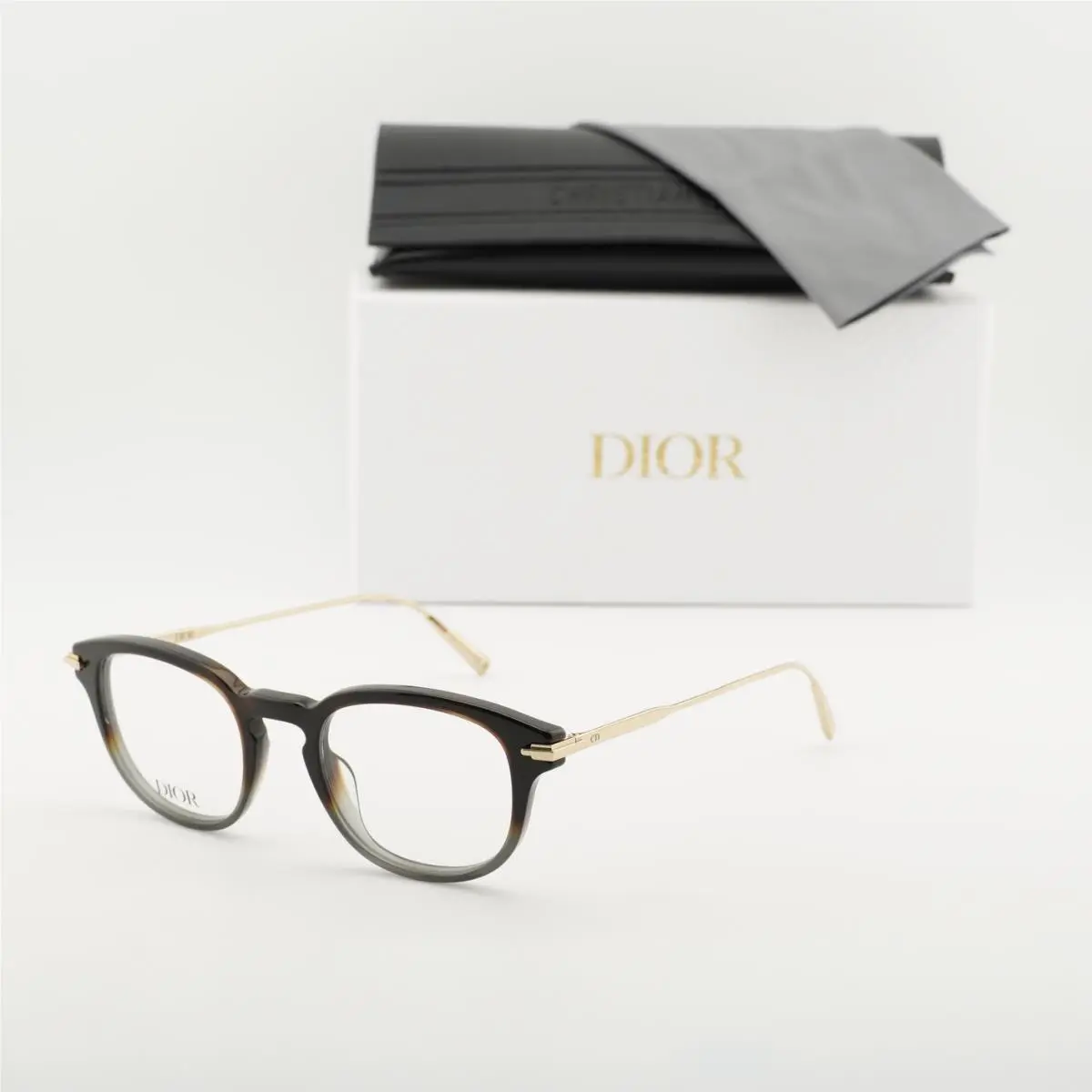 Dior Diorblacksuito R2I 2200 Havana/grey Gradient/gold 49mm Eyeglasses