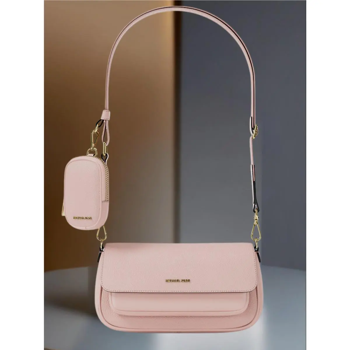 Jet Set Travel Women Small MK Logo Crossbody Bag w/ Pouch Handbag POWDER BLUSH by Michael Kors