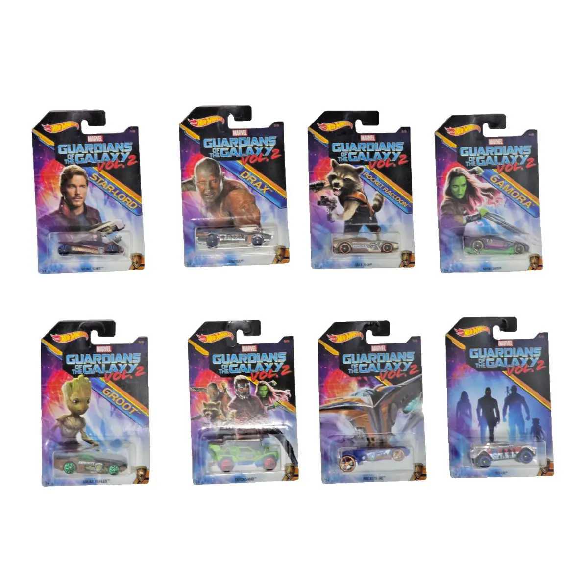 2016 Hot Wheels Guardians of The Galaxy Vol. 2 Complete Set of 8 Cars