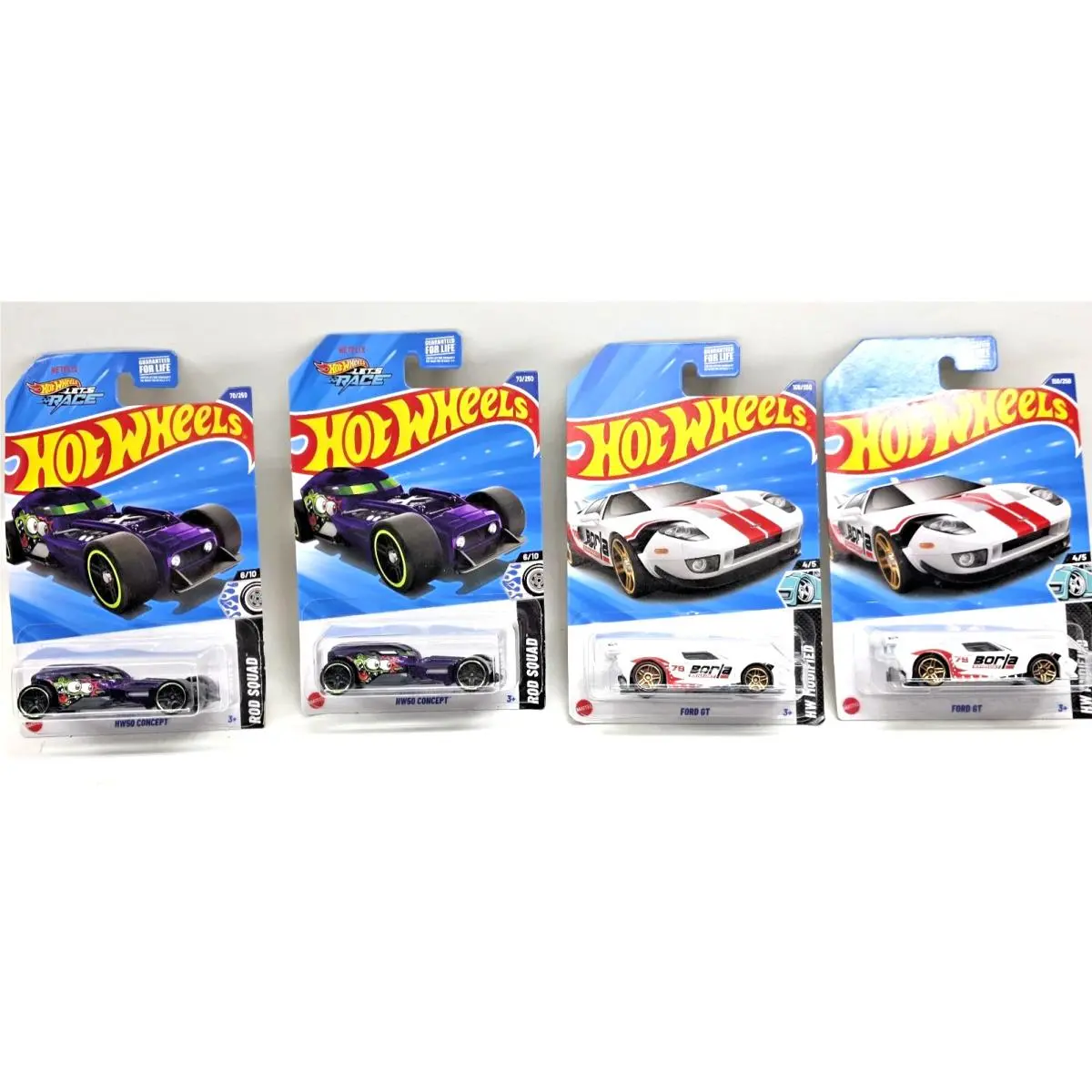 2 Each DHR78 2024 Ford GT LM + HW50 2018 Concept Hot Wheels Die Cast A