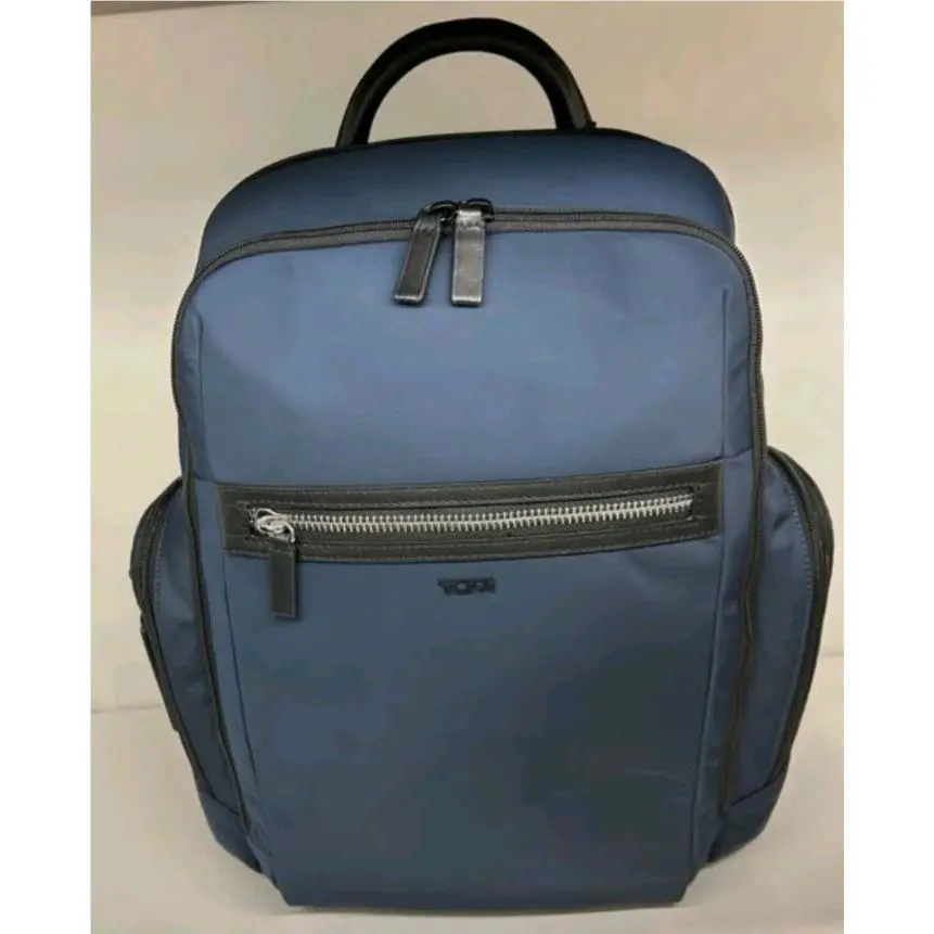 Tumi Benson Smooth Polyester 17.5” Large Laptop Backpack Navy Blue