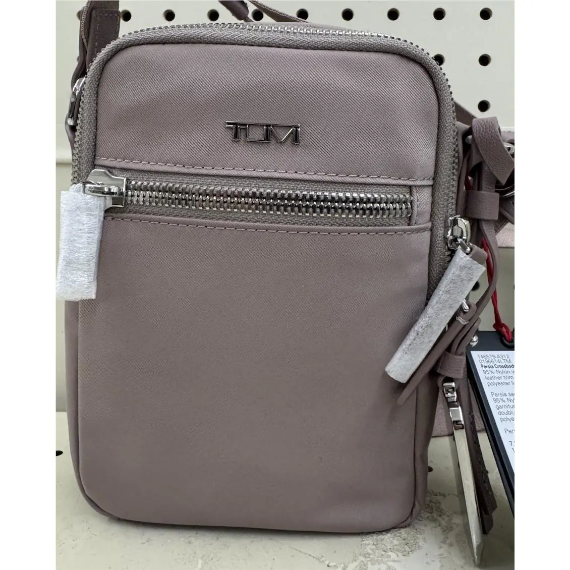 Tumi Voyageur Persia 5.25” Small Nylon Crossbody Bag-light Mauve W/silver. A5