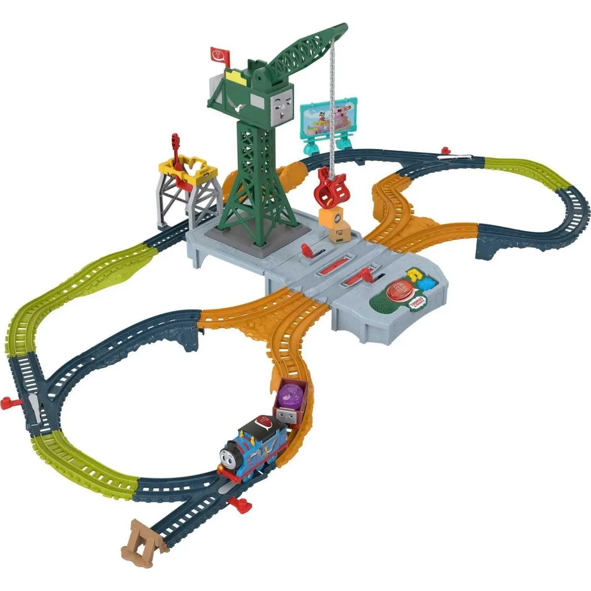 Thomas Friends Motorized Toy Train Set Talking Cranky Delivery with Track
