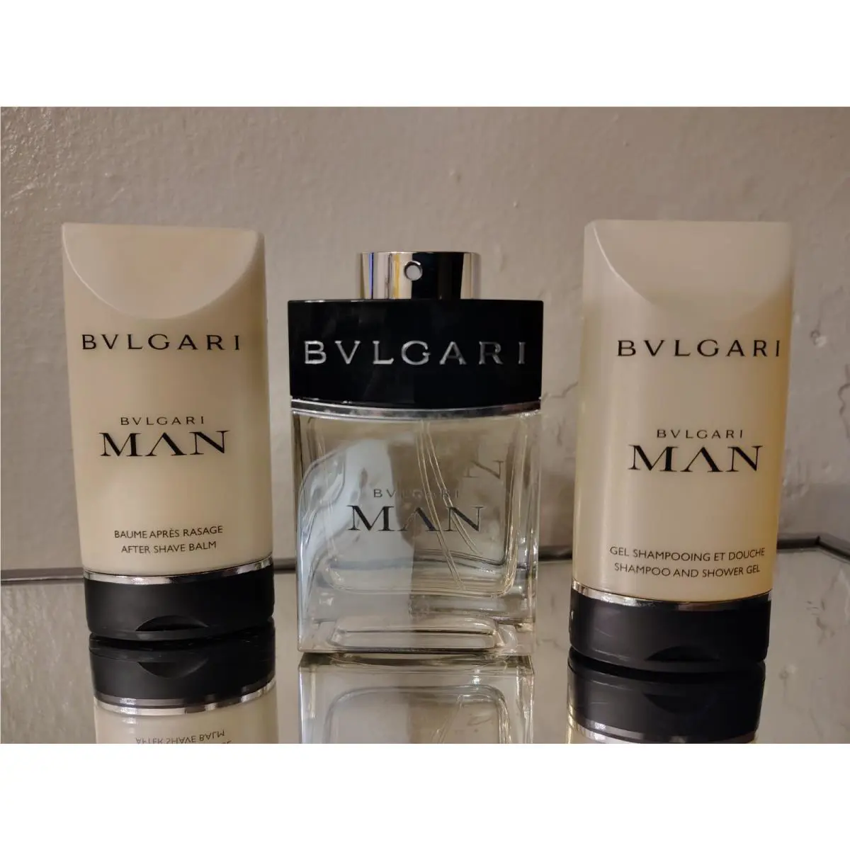 NO Box Set 3Pc Bvlgari Man 2.0 oz Edt Spray+ 2.5 Aftershave+ 2.5 Gel For Men