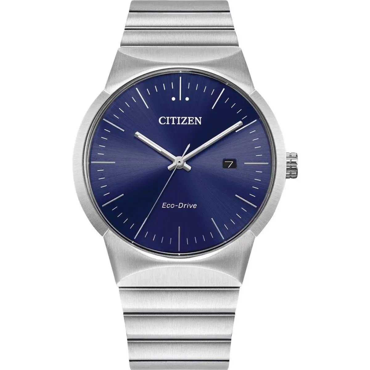 Citizen Eco-drive Axiom Men`s Watch BM7580-51L Stainless Steel Blue Dial