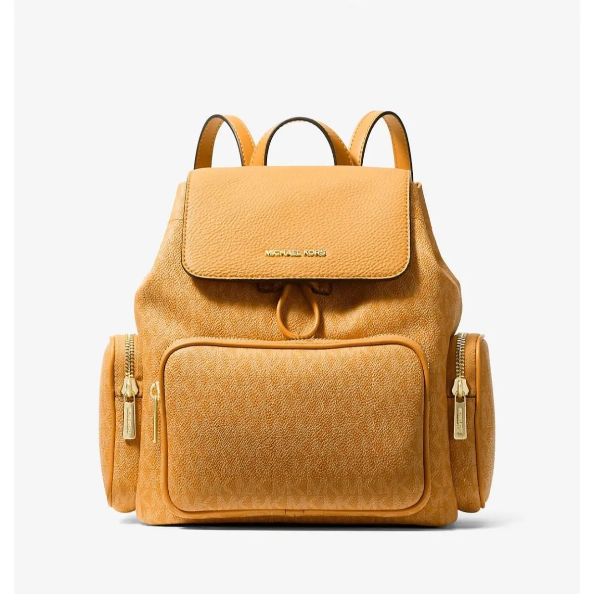 Michael Kors Merritt Women Small MK Logo Cargo Backpack Radiant Orange