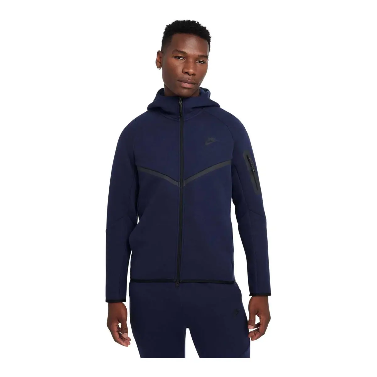 Mens Nike Tech Full Zip Windrunner Hoodie_obsidian/black HV0949-451 - OBSIDIAN/BLACK