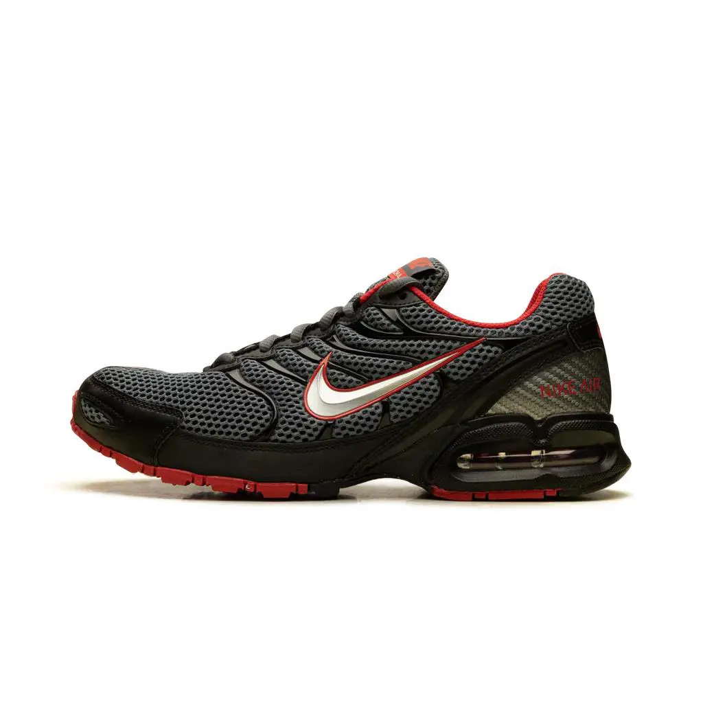 Men Nike Air Max Torch 4 Running Shoes Sneakers Grey Gray Red Black 343846 006 - Black