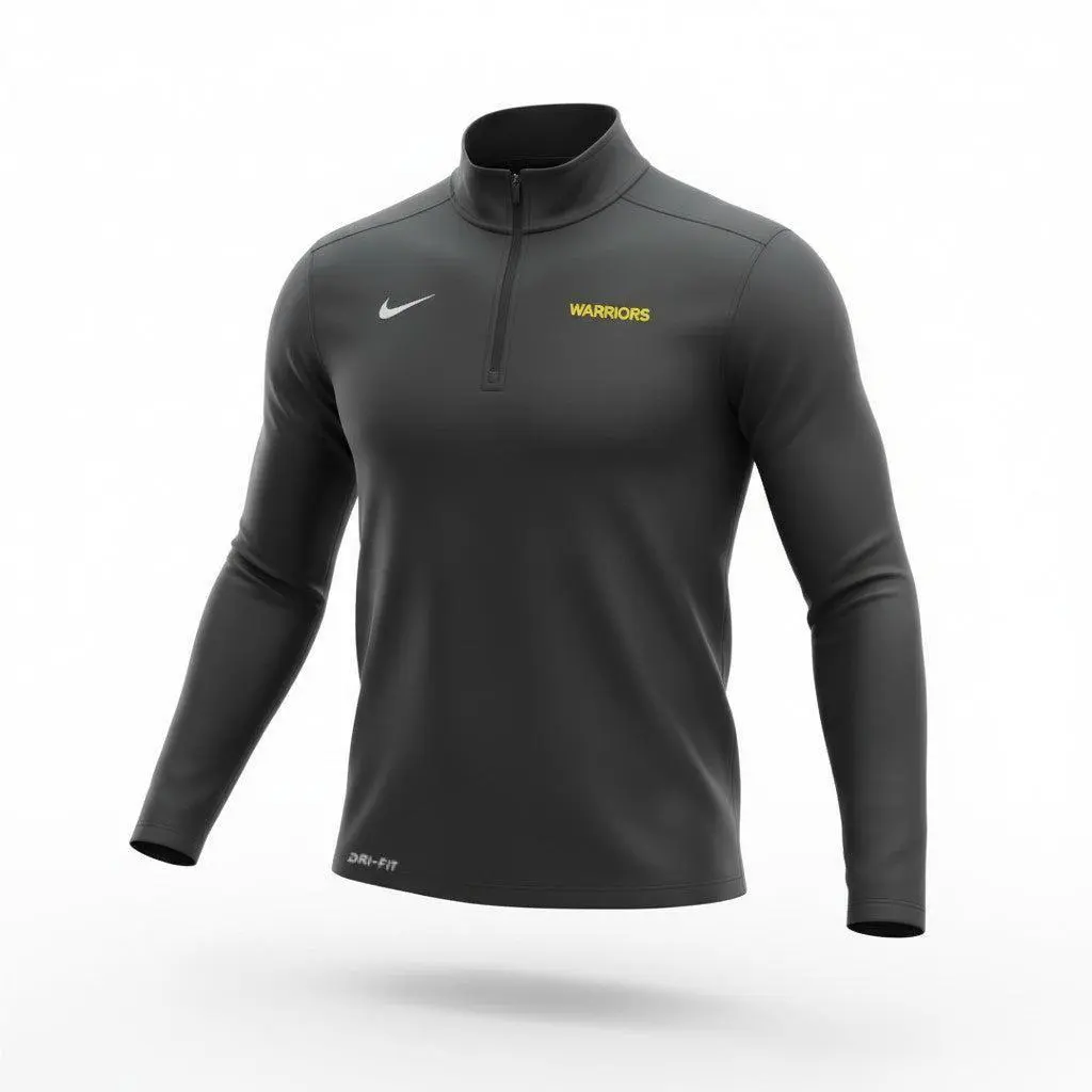 M53501-BLACK Mens Nike Nba Golden State Warriors Solid Element Top Long Sleeve