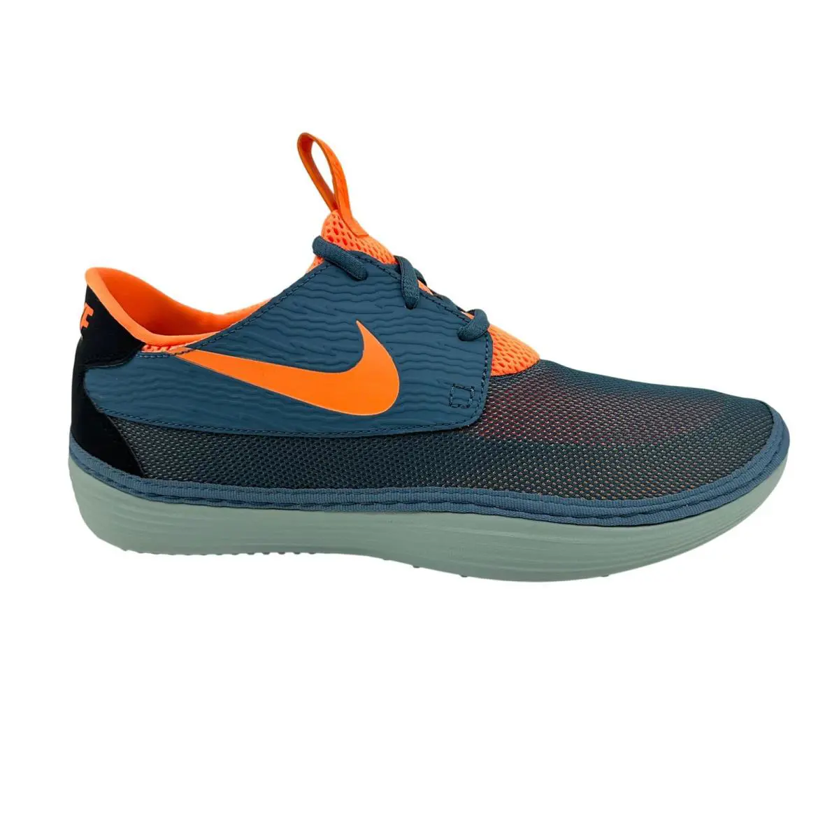 Nike Solarsoft Moccasin Night Fall Atomic Orange Black Mens Athletic Sneaker - Blue, Manufacturer: Night Fall Atomic Orange Black