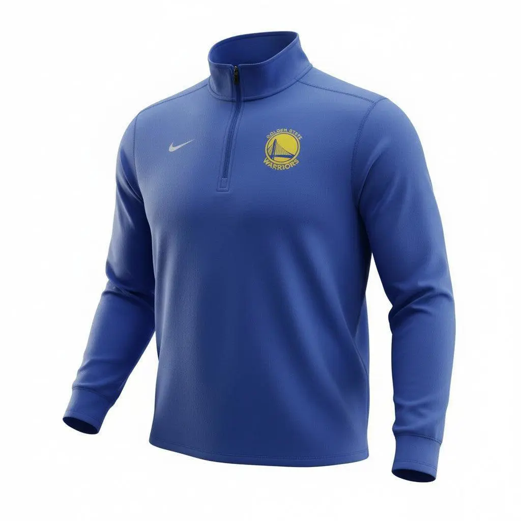 M53501-ROYAL Mens Nike Nba Golden State Warriors Solid Element Top Long Sleeve