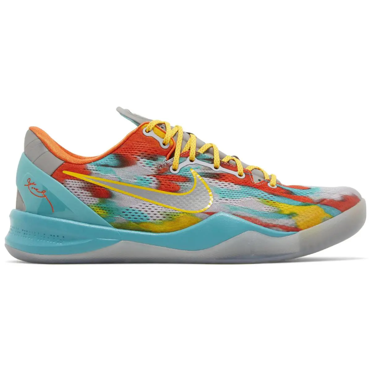 Men`s Nike Kobe 8 Protro `venice Beach` 2024 FQ3548 001 - Stadium Grey/Metallic Silver/Tour Yellow