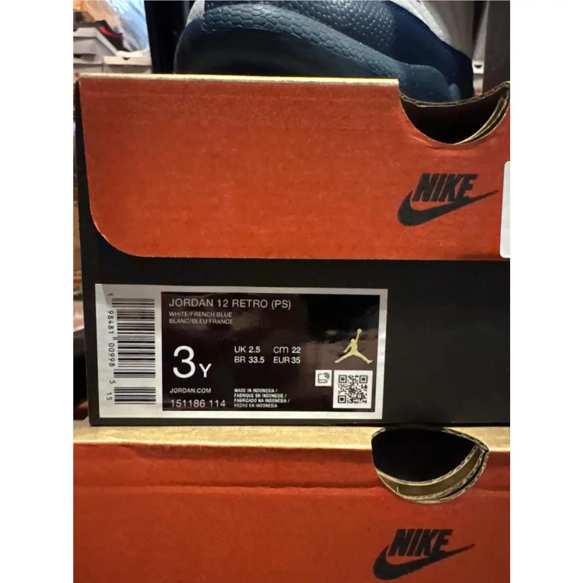 Nike shoes - Youth Nike Jordan 12 Retro (PS) White/French Blue 151186-114 4