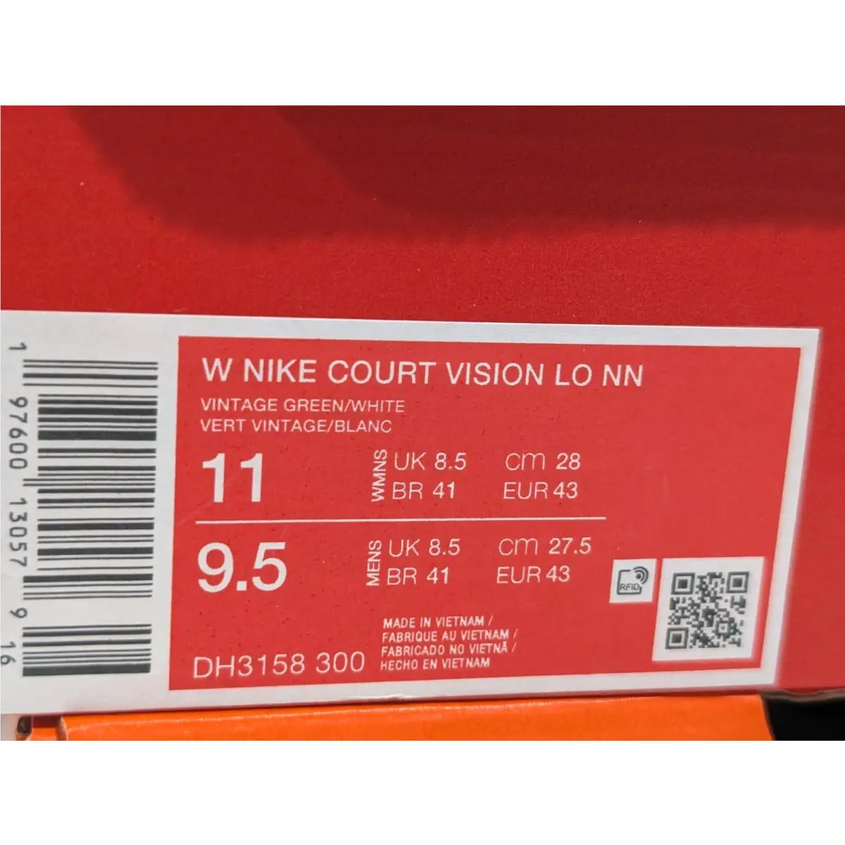 Nike shoes - Nike Court Vision Low - Court Vision Low - HM6193-247 - Vintage Green/White 8