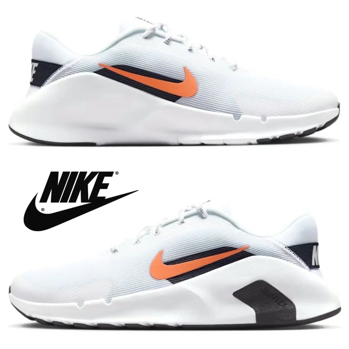 Nike shoes - Nike Flex Train - Flex Train - White, Maufacturer: White/Black/Safety Orange 26