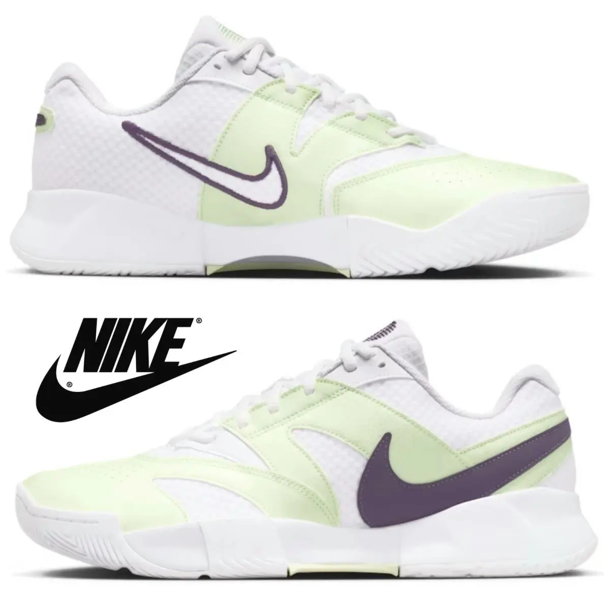 Nike shoes - Nike Court Lite - Court Lite - White, Manufacturer: White/Volt Tint/Dark Raisin 26