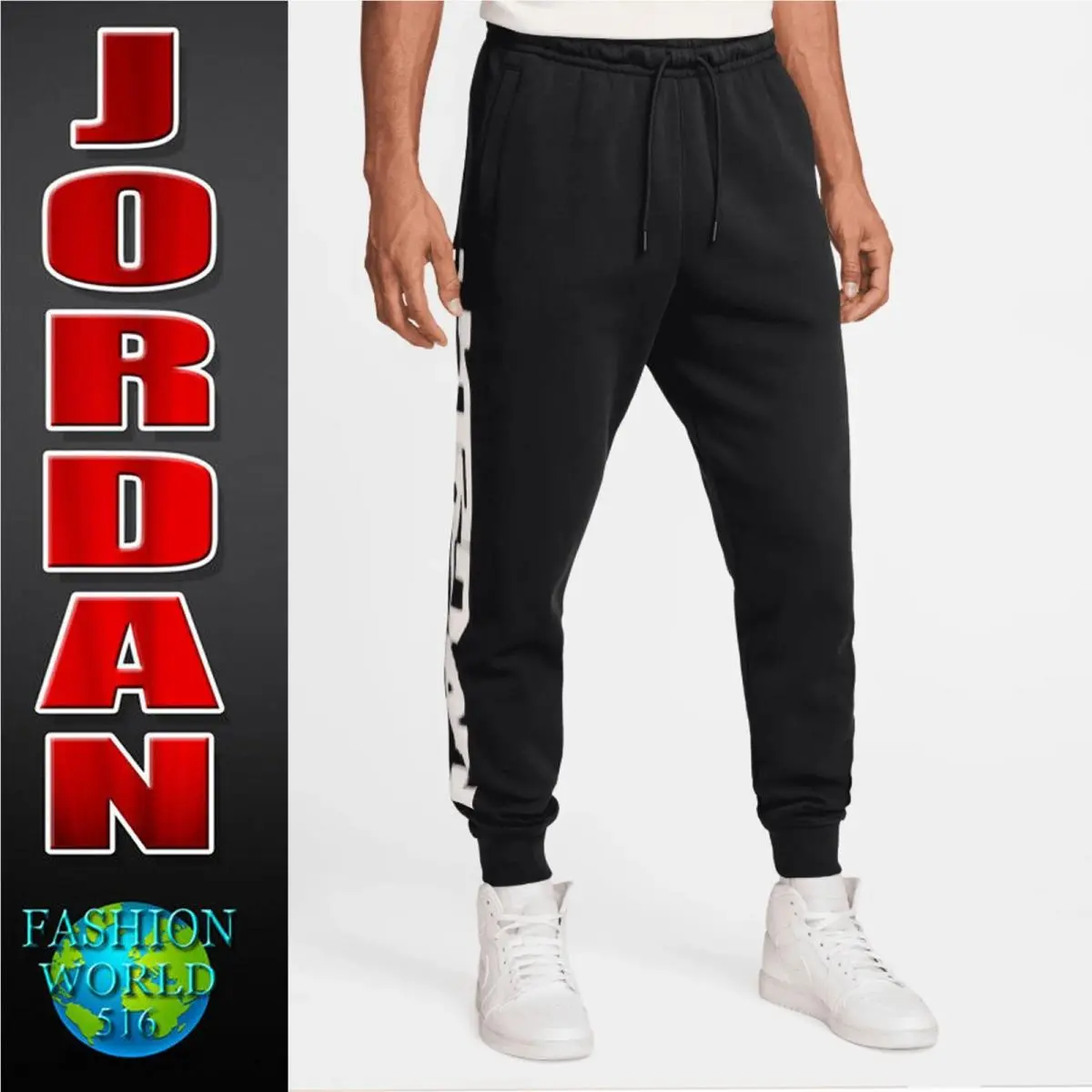 Jordan Flight Mvp Hbr Men`s Fleece Jogger Pants Size 2XL Black FV7229 010