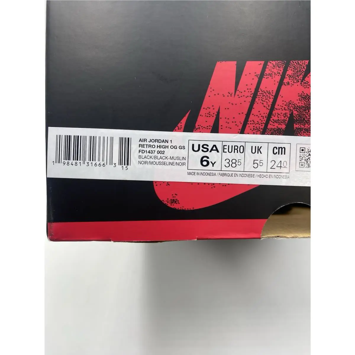 Nike shoes - Nike Air Jordan 1 - Air - FD1437 002 - Black/Muslin (UPC: 198481316663) 8