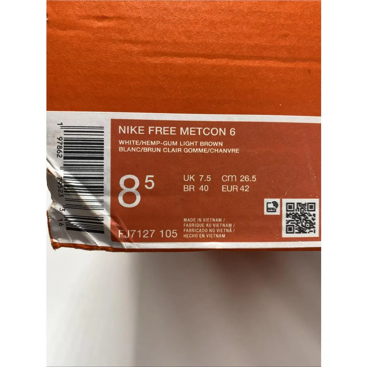 Nike shoes - Nike Free Metcon - Free Metcon - FJ7127-105 - White/Hemp-Gum Light Brown (UPC: 197862795233) 6