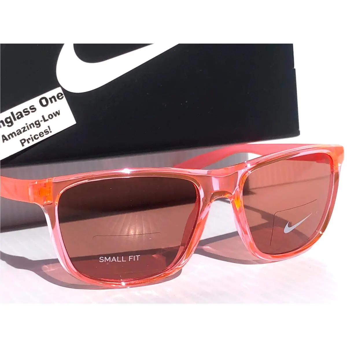 Nike Flip Ascent Translucent Pink Frame Pink Lens Small Fit Sunglass DJ9930 675