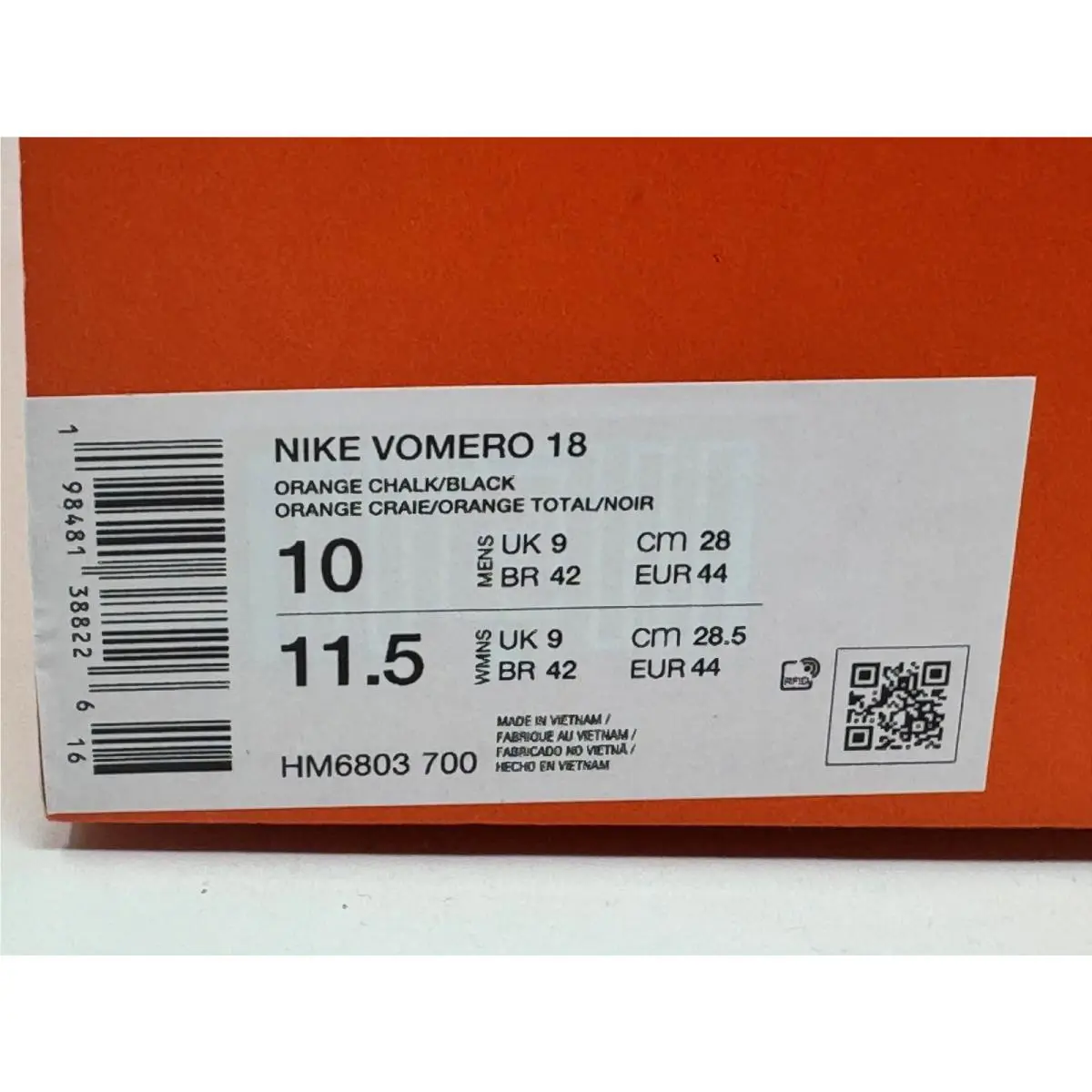 Nike shoes - Nike Vomero 18 - Vomero - Orange (UPC: 198481388226) 0