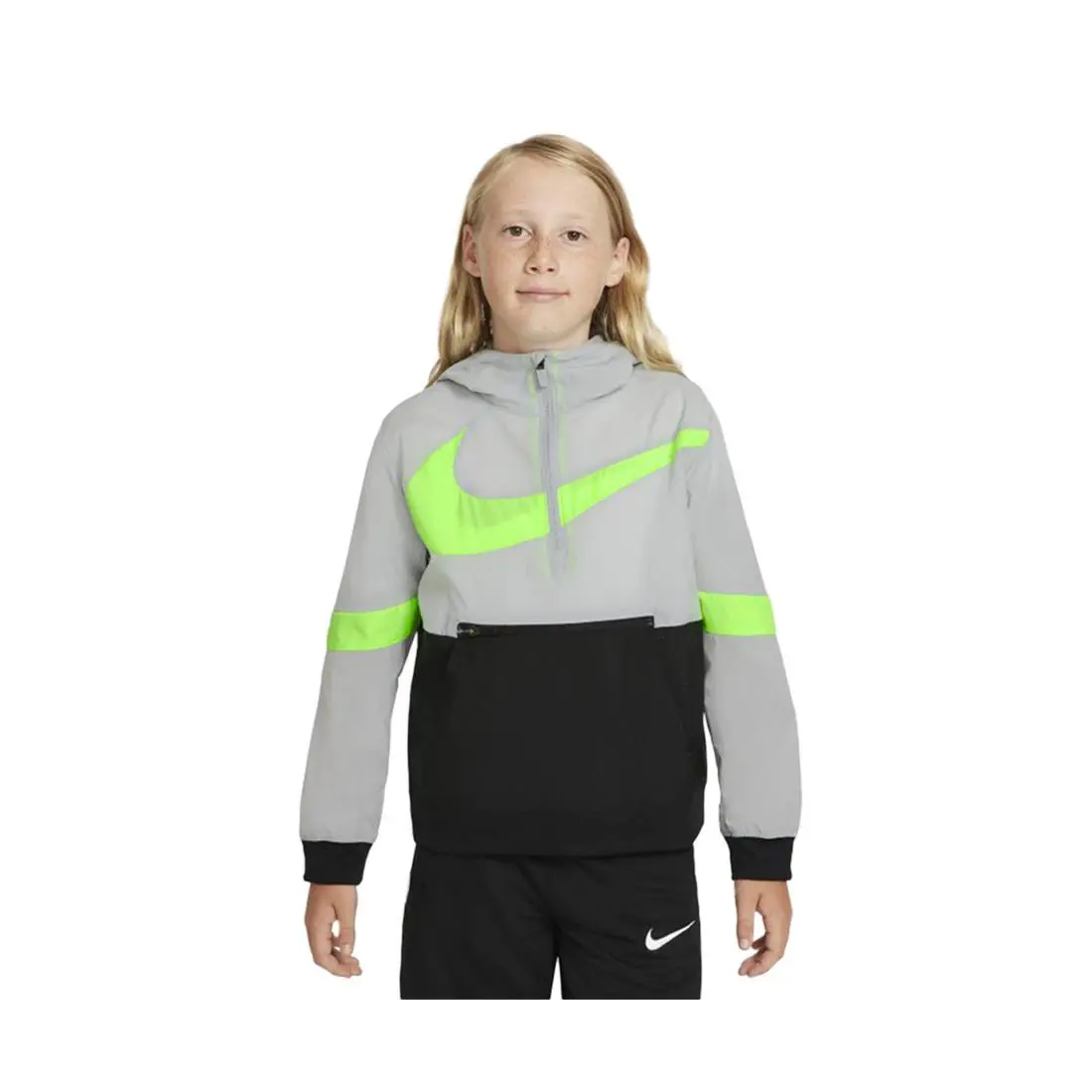 Nike Crossover Basketball Boys Jackets Size L Color: Grey/green/black