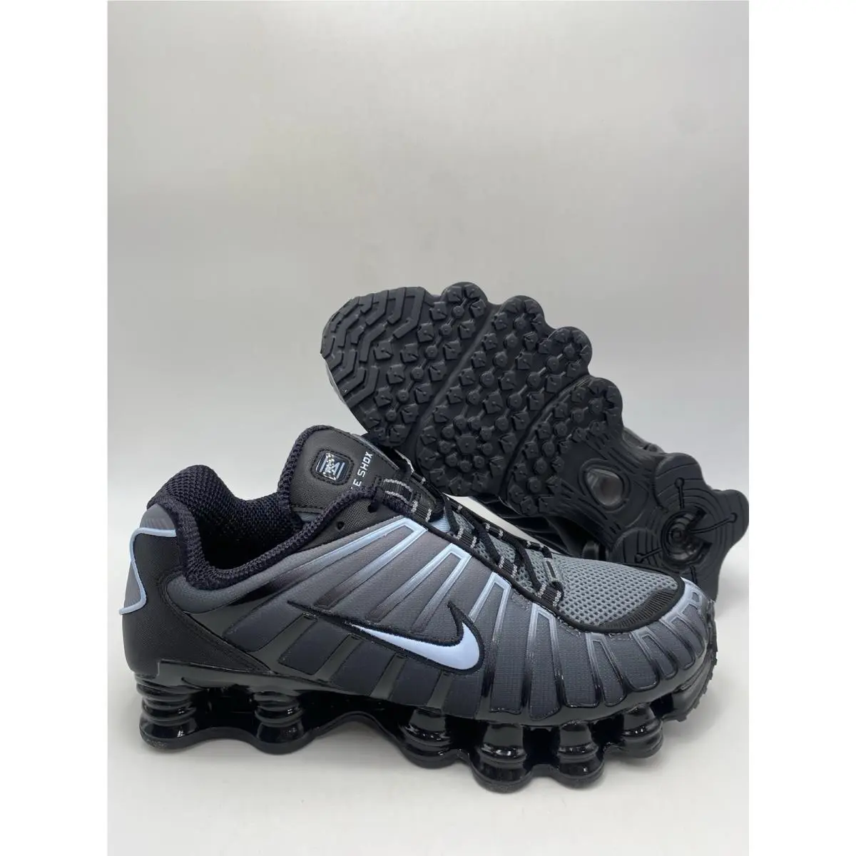 Nike Shox TL Black Celestine Blue Cool Grey IF6202 002 Men`s Size 9.5