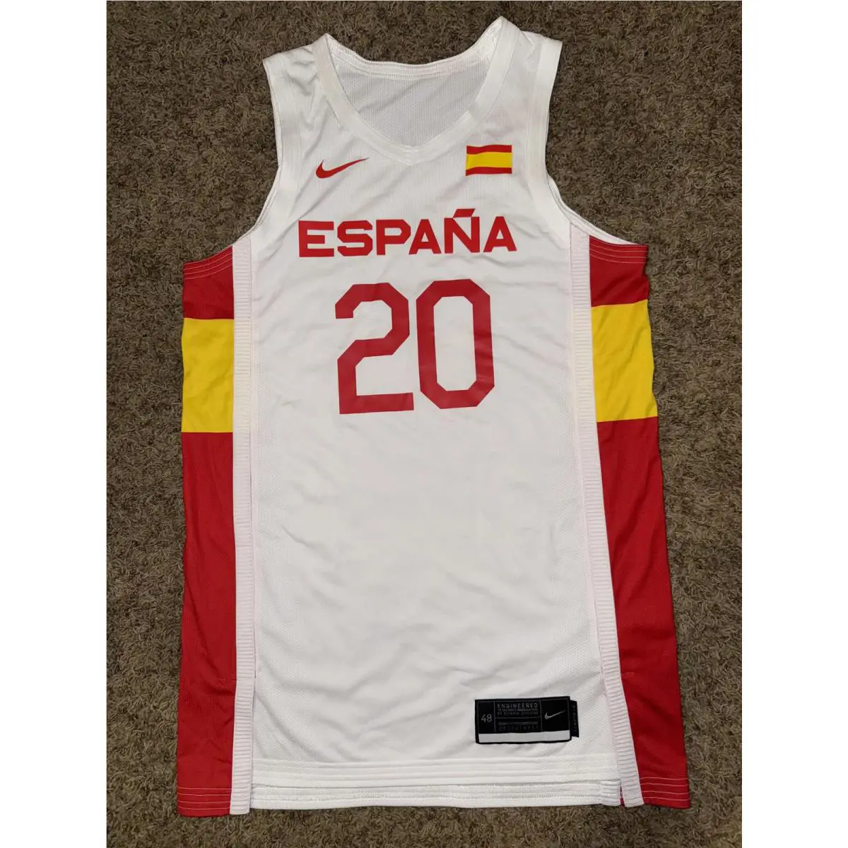 Nike Men’s 2020 Olympic Basketball España Team Issue White Jersey