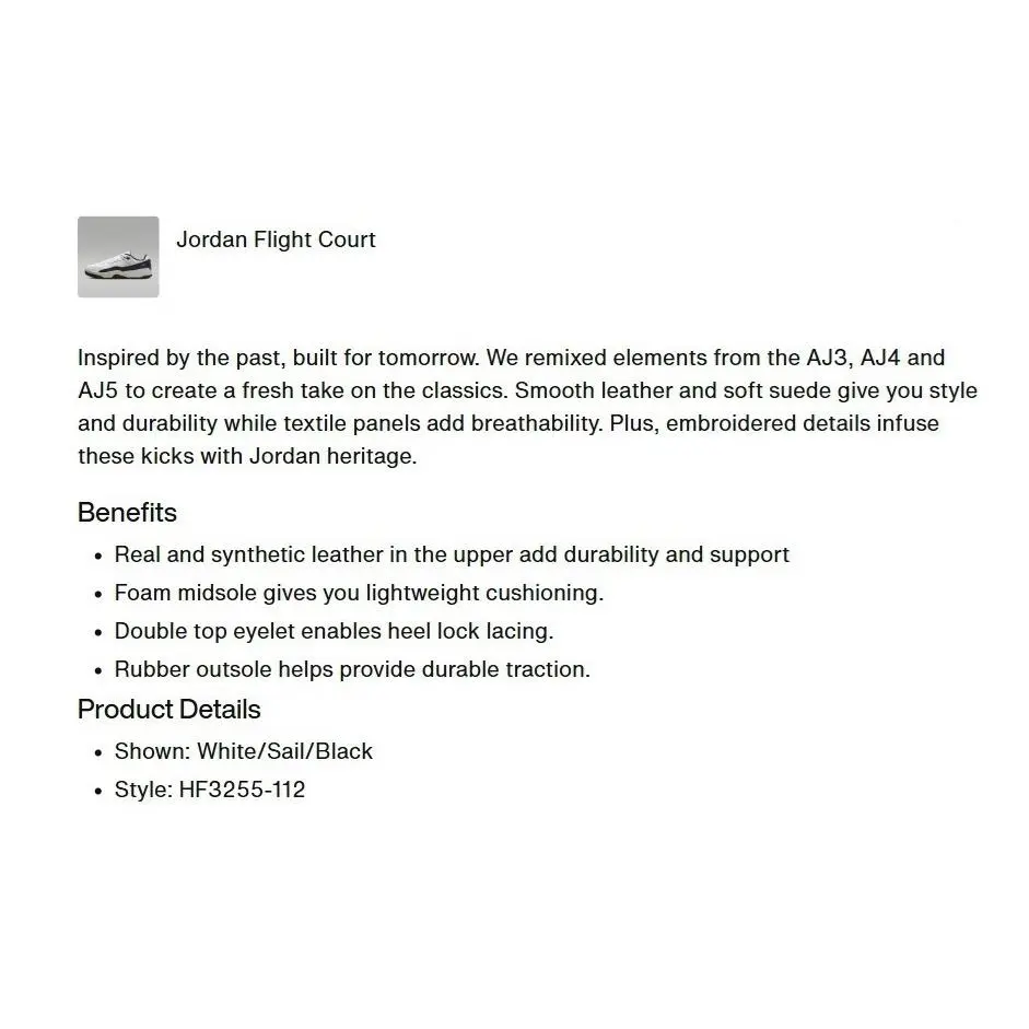 Nike shoes - Nike Jordan Flight Court - Flight Court - HF3255 112 - White, Black, Sail 8