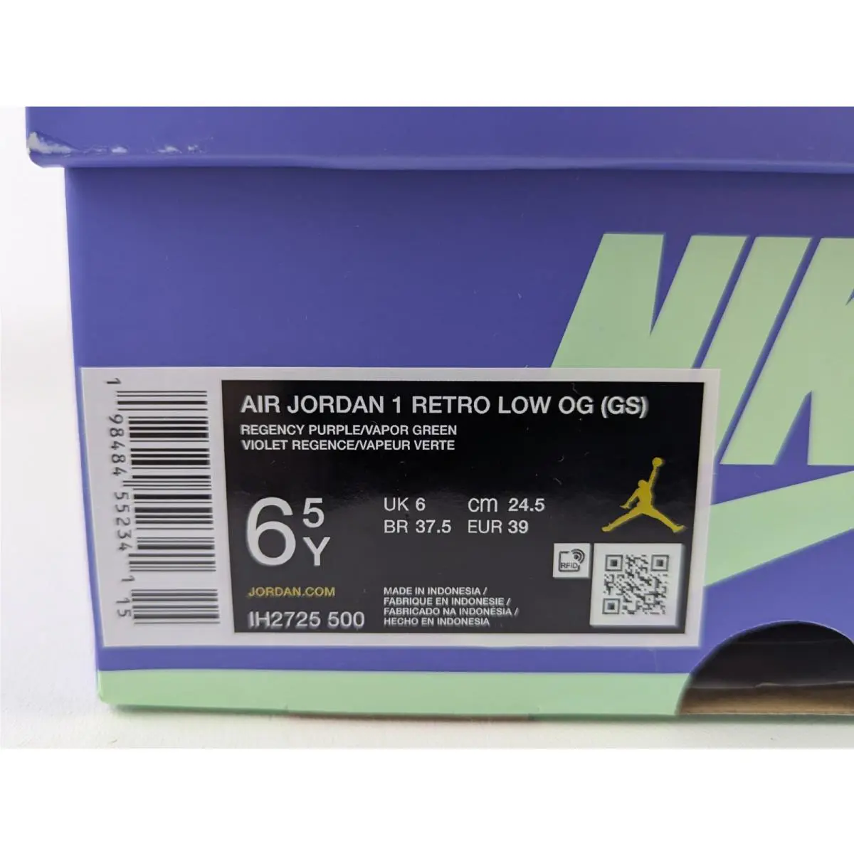 Nike shoes - Air Jordan 1 Low - Air Low - IH2725-500 - Regency Purple/Vapor Green-Black-Dark Raisin-Daybreak-Light Silve 7