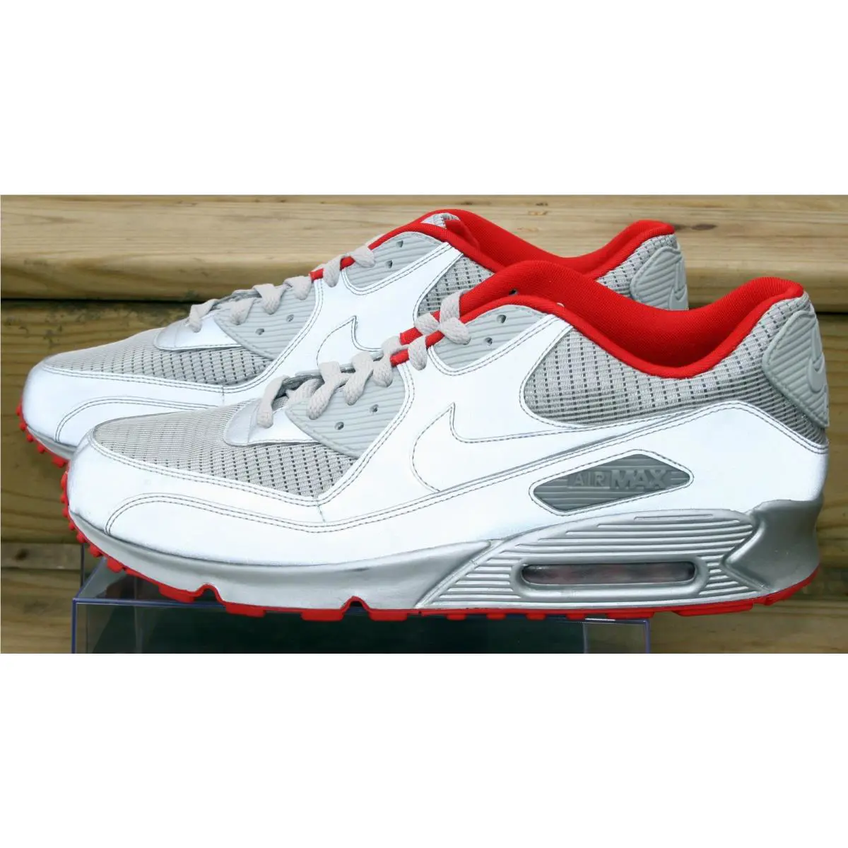 Nike shoes - Nike Air Max 90 - Air Max - 325018-009 - Metallic silver/metallic silver/sport red (UPC: 666003245703) 1