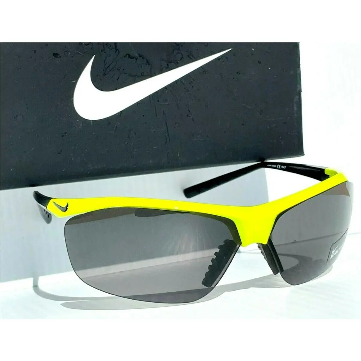 Impel Shiny Bright Yellow Semi-rimless Grey Max Sunglass EV0474 705 by Nike