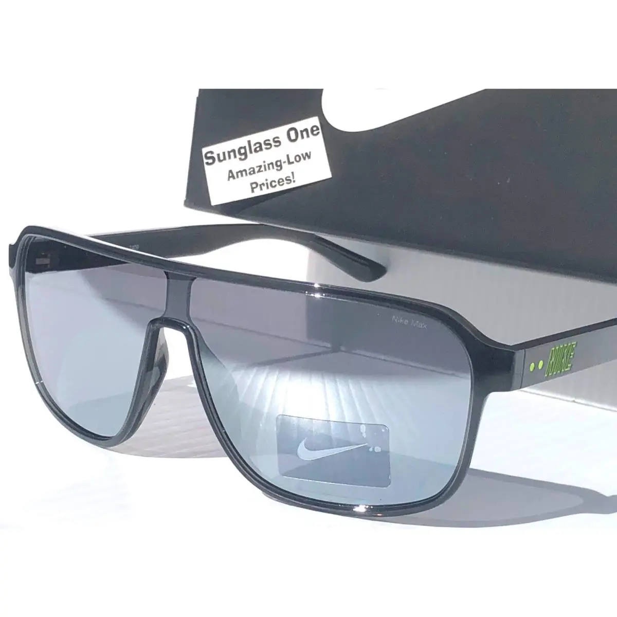 Nike Vintage Flyer Smoke Grey Frame Chrome Mirror Lens Sunglass IB3680X 084