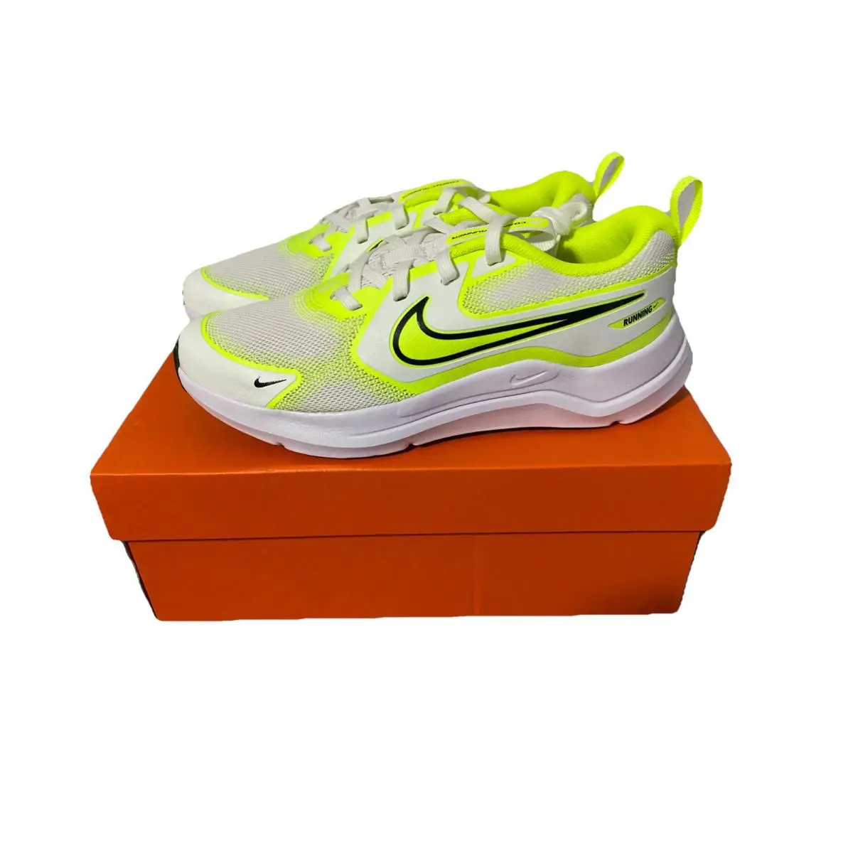 Nike Cosmic Runner Kids Shoes White Black Volt Youth Size 4.5Y HM4402-106 - Black, Manufacturer: Black/Volt/Wolf Grey