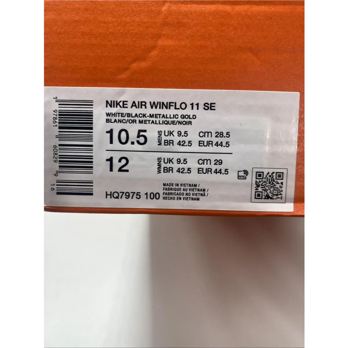 Nike shoes - Nike Air Winflow - Air Winflow - HQ7975 100 - White/Black-Metallic Gold (UPC: 197861608299) 6