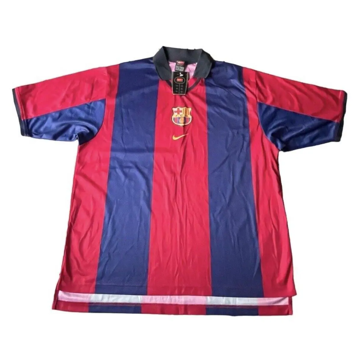 Nike clothing - Nike Team Barcelona FCB Futbol Soccer Jersey Center Swoosh VTG - Red Blue 0