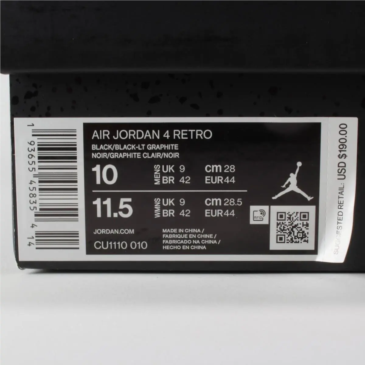 Nike shoes - Air Jordan 4 - Air - CU1110-010 - Black 2
