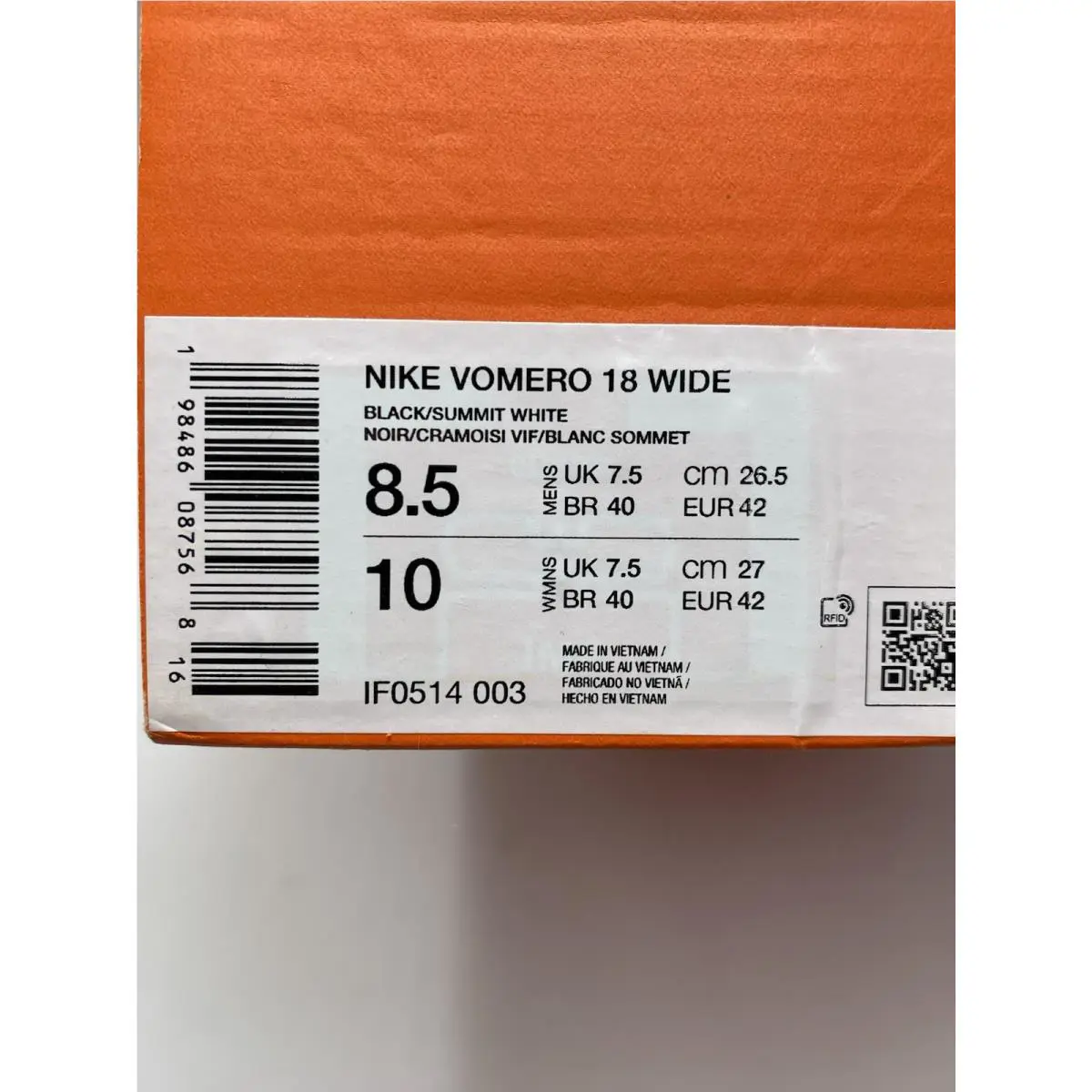 Nike shoes - Nike Vomero 18 - Vomero - IF0514 003 - Black/Summit White (UPC: 198486087568) 6