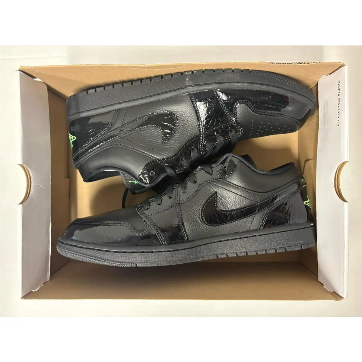 Nike shoes - Air Jordan 1 Low - Air Low - IQ9701-010 - Black/Scream Green-Black (UPC: 198728481031) 6