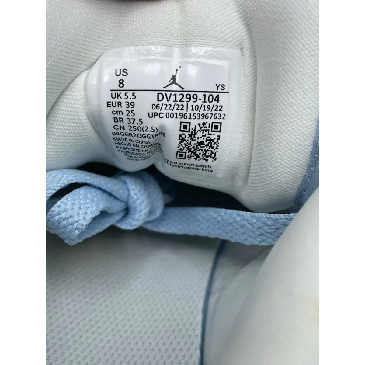 Nike shoes - Air Jordan 1 - Air - DV1299104 - Multicolor, Manufacturer: Dark Powder Blue, Ice Blue, Sail 5