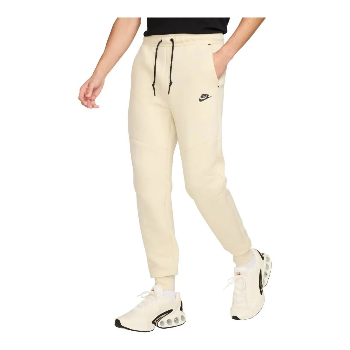 Mens Nike Tech Fleece Joggers_lt Khaki/black HV0959-234-SIZE 2XL - BLACK